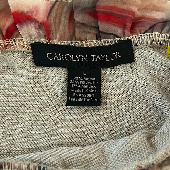 Carolyn Taylor Beautiful Ruffled Neck Sweater Shirt Top **Size L** - Picture 4 of 4